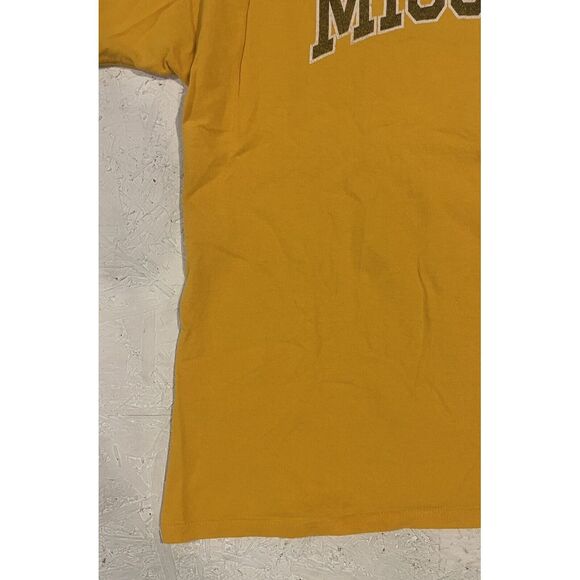 Champion Missouri Mizzou Tigers Shirt Yellow Mens XXL 2XL Short Sleeve Football - Picture 4 of 10